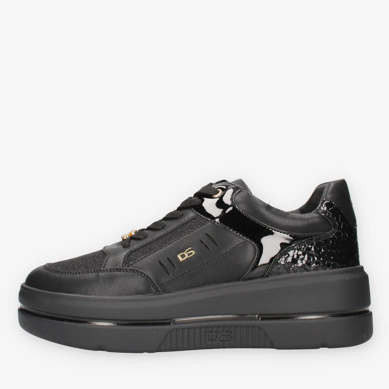 Image of Donna Serena 185724DM-NERO Sneakers nere da donna  con glitter
