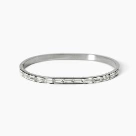 STYLE 21  Bracciale bangle con zirconi taglio baguette