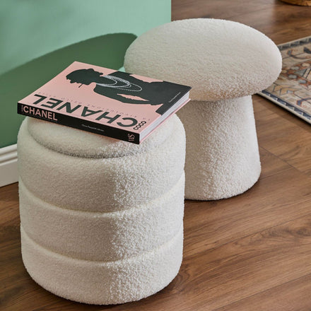 Pouf Contenitore Chubby In Tessuto con imbottitura in schiuma 35x40 cm