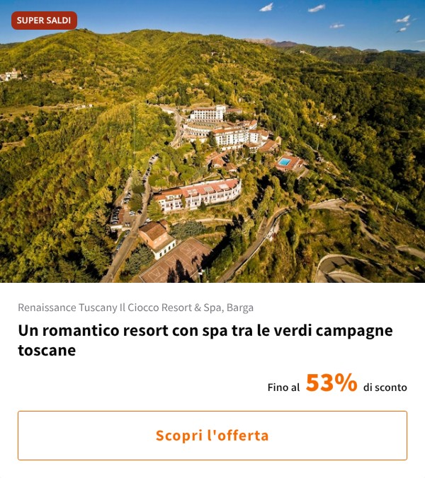 Un romantico resort con spa tra le verdi campagne toscane