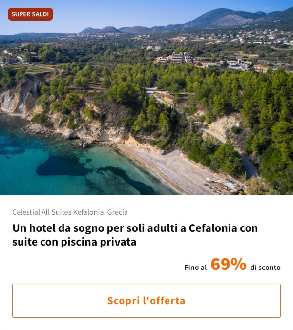 Un hotel da sogno per soli adulti a Cefalonia con suite con piscina privata