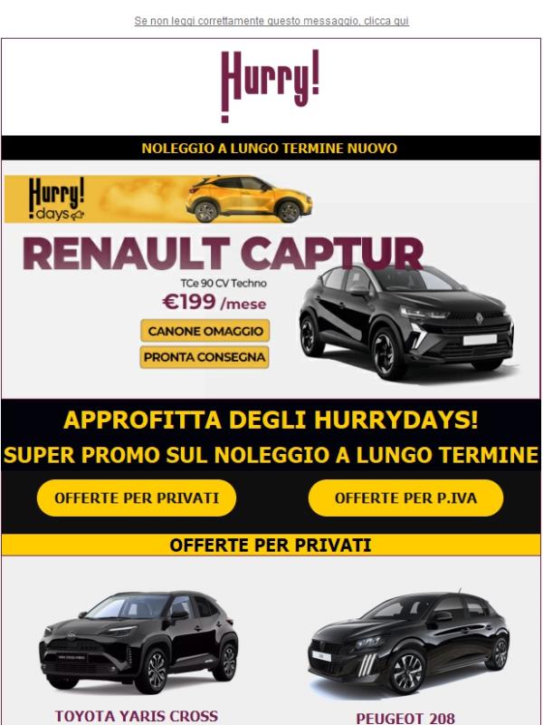 🔊HURRYDAYS! Auto a PREZZI SUPER SCONTATI solo fino al 30 settembre!🚘