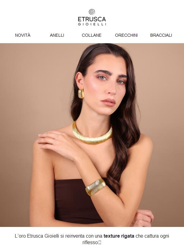 Nuove trame d’oro: la texture rigata firmata Etrusca Gioielli💫