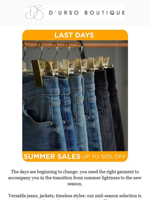 💥Sales coming to an end: last-minute discounts of up to 50% off💥