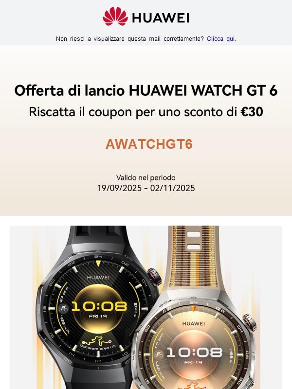🎉 Il Nuovo HUAWEI WATCH GT 6 è arrivato