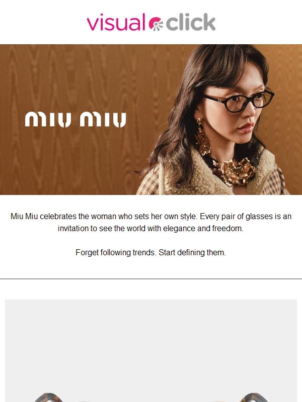 👓 Miu Miu. Luxury for your eyes. With an exclusive discount. ✨
