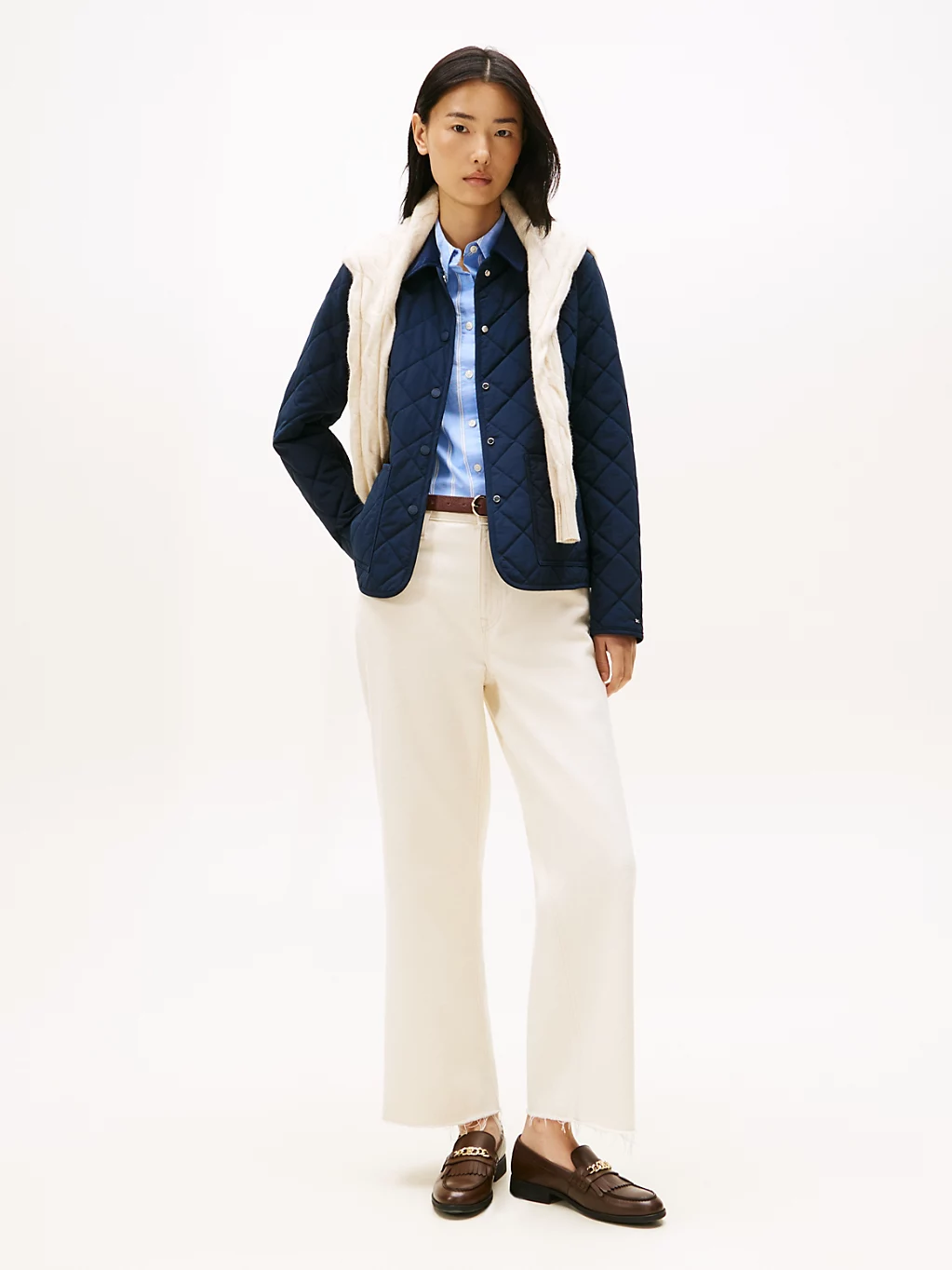 Giubbino slim fit imbottito con stemma