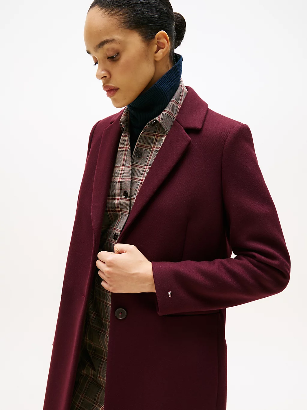 Cappotto monopetto con cashmere