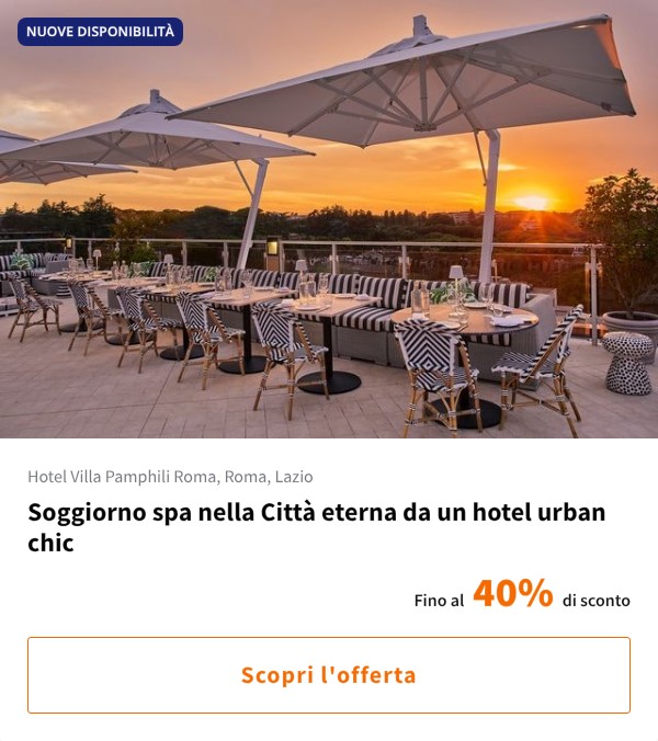 Soggiorno spa nella Città eterna da un hotel urban chic