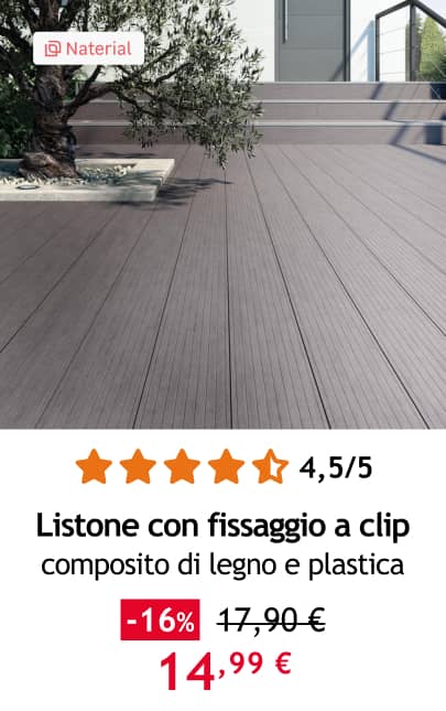 listone legno con clip