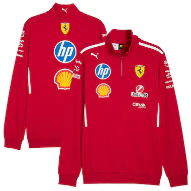Felpa Scuderia Ferrari 2025 Team con mezza...