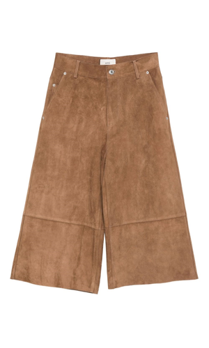 Suede leather trousers