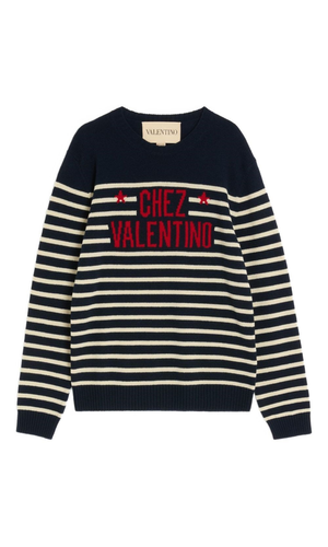 Chez Valentino wool striped sweater