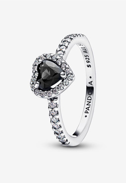 Elevated Black Heart Ring