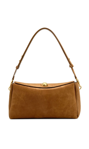 Suede leather shoulder bag