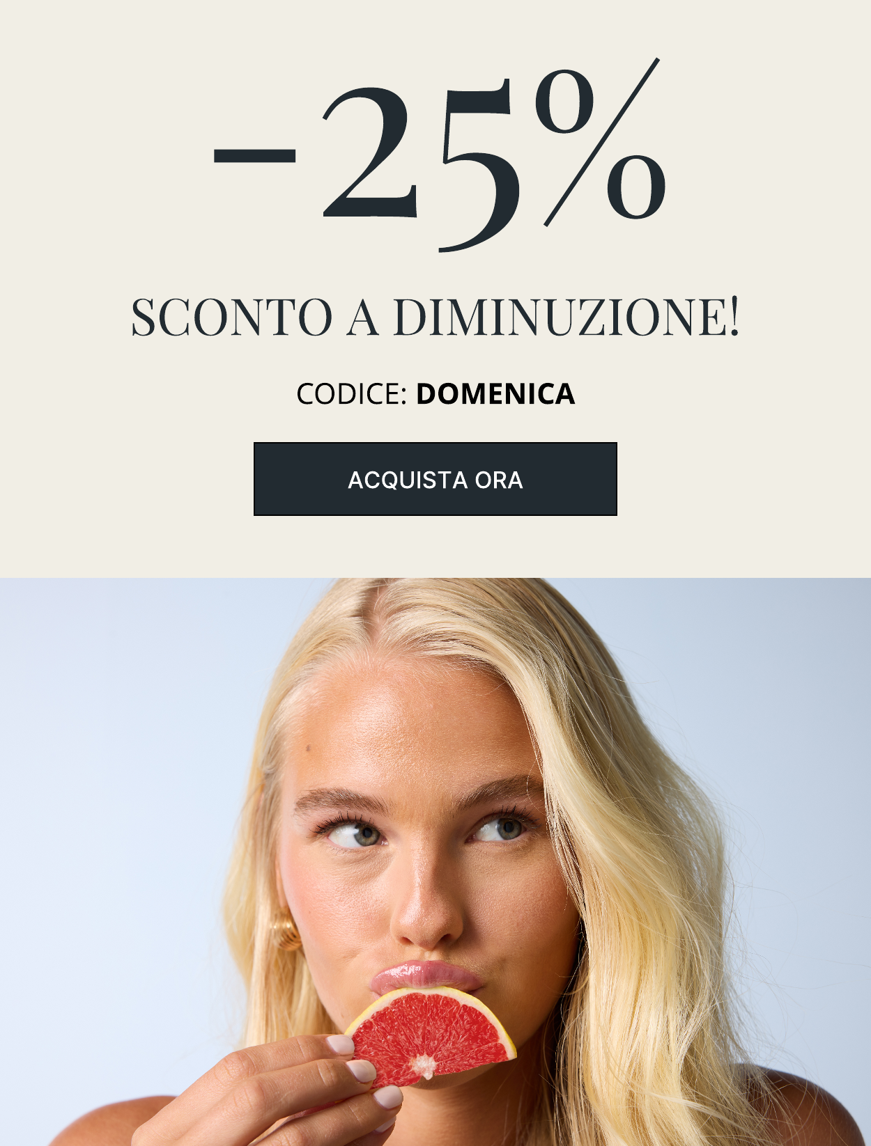 25 per cento di sconto