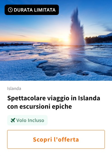 Spettacolare viaggio in Islanda con escursioni epiche