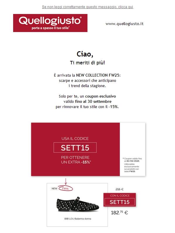 La nuova stagione è arrivata: SOLO per TE -15% sulla FW25 ✨