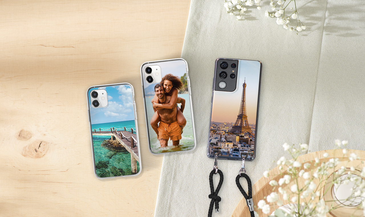 Smartphone con cover personalizzate con foto 