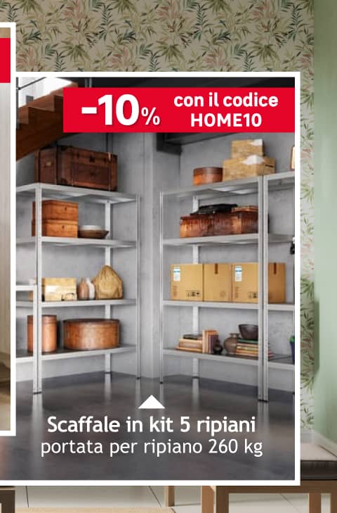 scaffale in kit 5 ripiani