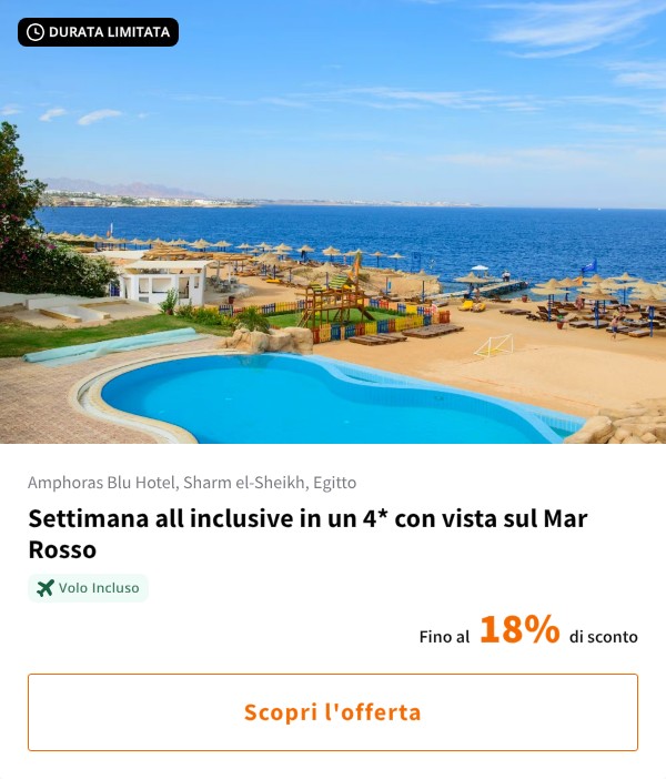 Settimana all inclusive in un 4* con vista sul Mar Rosso