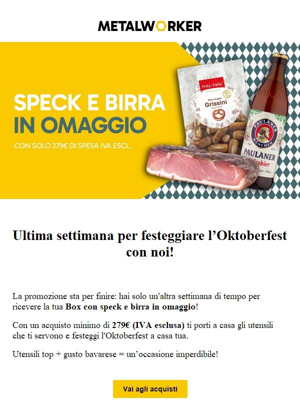 Affrettati! Ricevi la Box con speck e birra in omaggio (fino a esaurimento!) ⏳