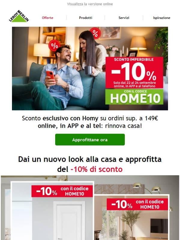 SCONTO -10% per rinnovare la tua casa