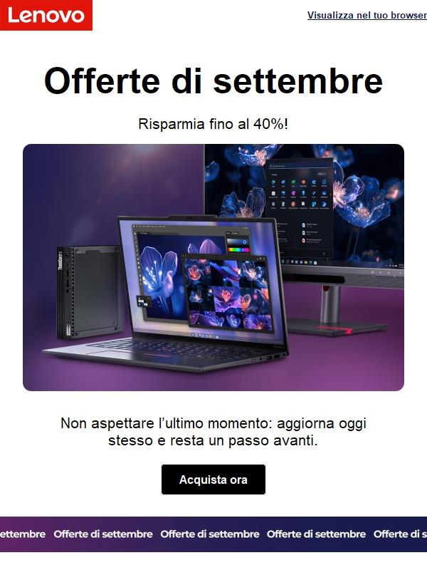 Compra ora e risparmia fino al 40%!