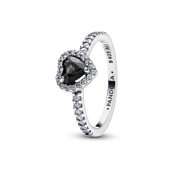 Elevated Black Heart Ring