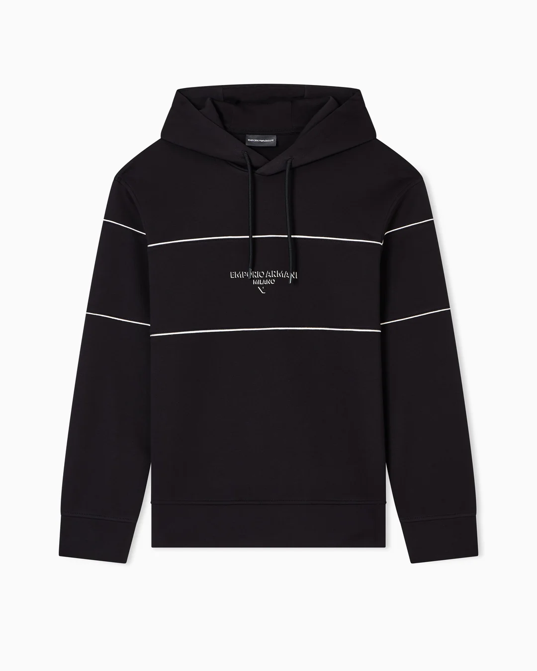 Felpa con Cappuccio in Double Jersey / Nero