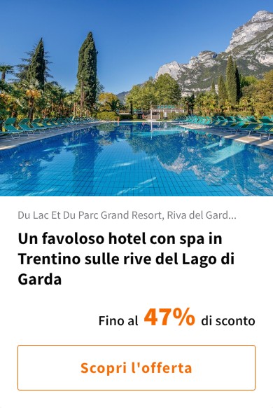 Un favoloso hotel con spa in Trentino sulle rive del Lago di Garda