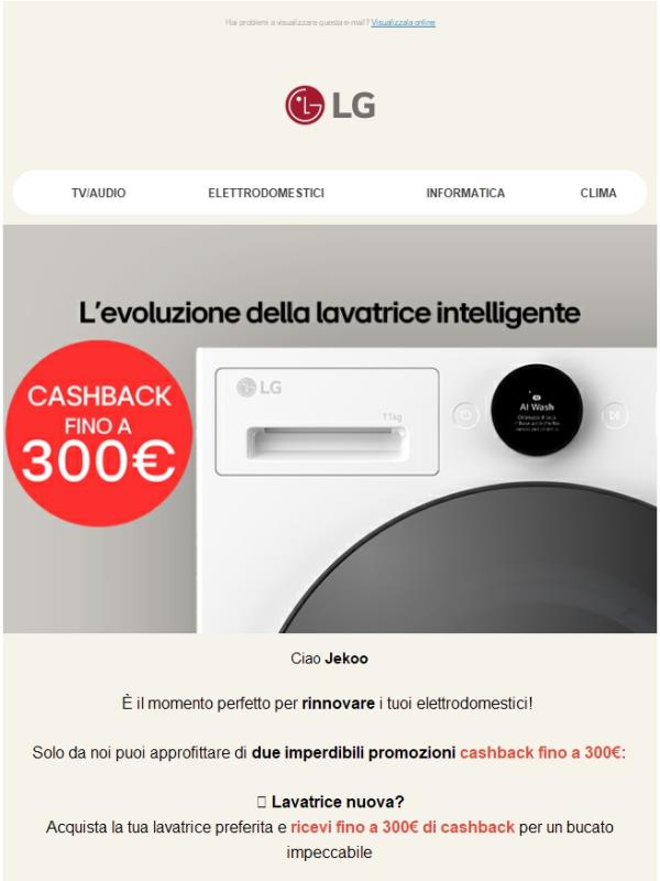 Fino a 300€ di Cashback per te!
