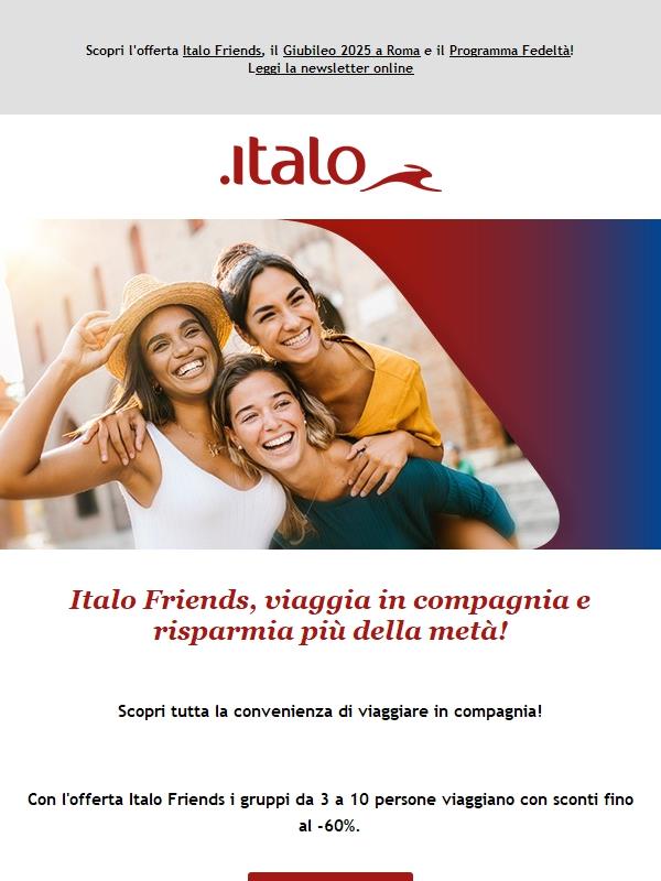 Italo Friends: sconti fino al -60% per viaggiare con gli amici!