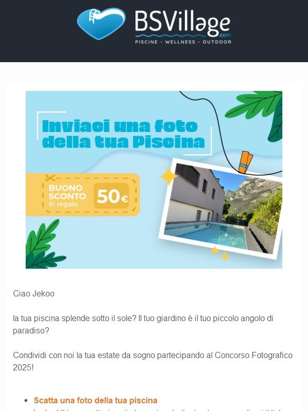 Ultimissimi giorni per Inviare la Foto della tua piscina e goderti il premio! 💧📸