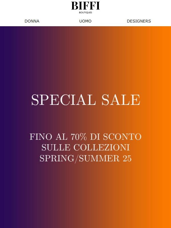 SPECIAL SALE - Fino al 70% di sconto sulle collezioni SS25