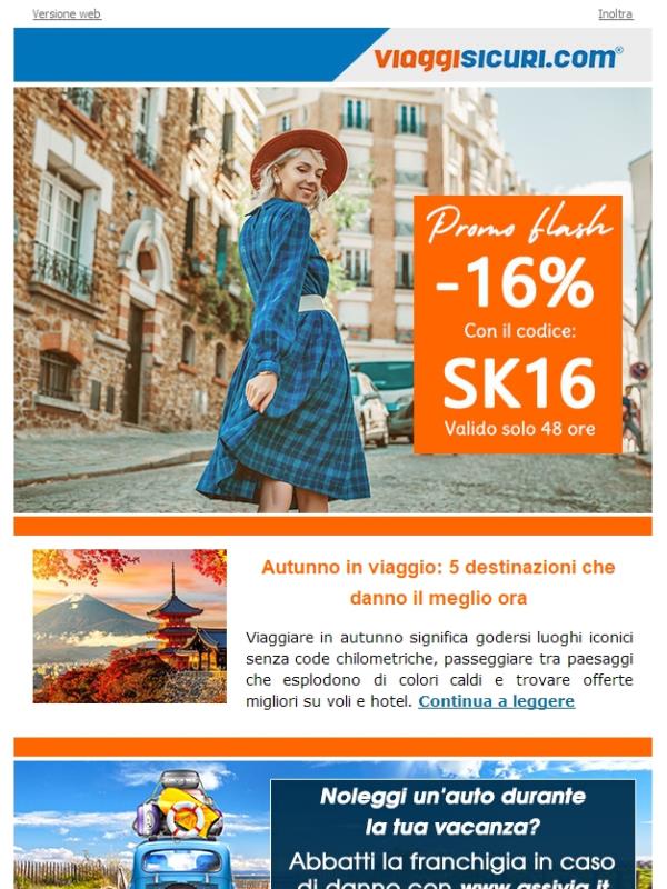 -16% sulle polizze 5 mete per questo autunno