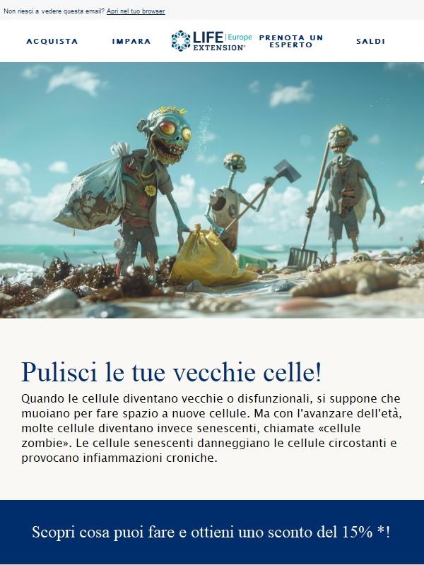 Pulisci le vecchie celle, con il 15% di sconto!