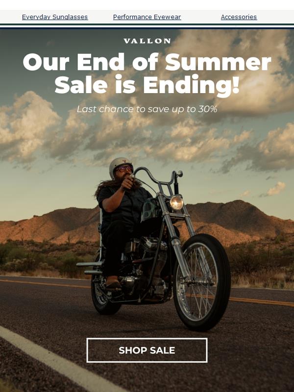 Last chance for End of Summer Sale
