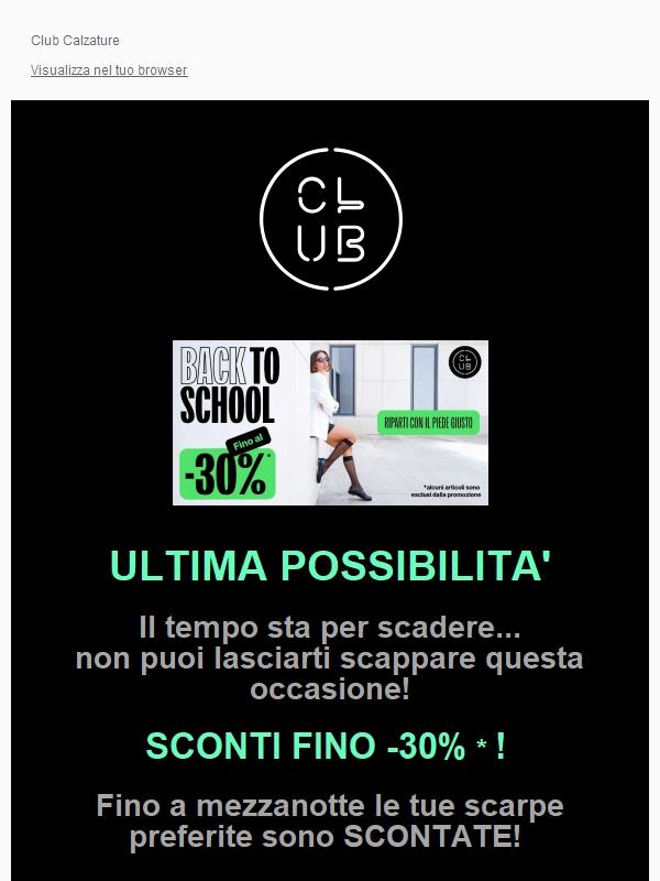 LAST CHANCE ⏰ FINO -30% di SCONTO