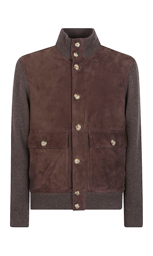 Leather bomber jacket