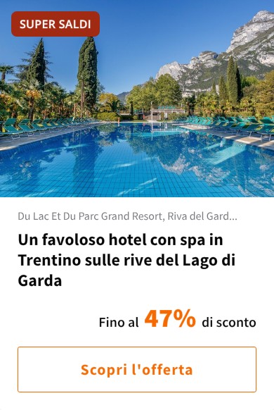 Un favoloso hotel con spa in Trentino sulle rive del Lago di Garda