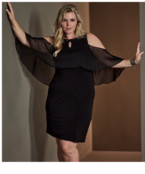 Abito in chiffon dal taglio aderente con scollo decorato e sottoveste di jersey