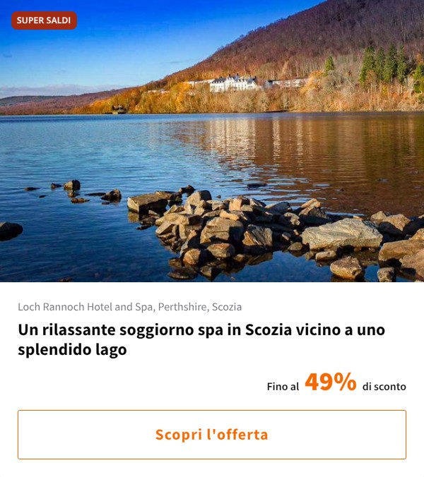 Un rilassante soggiorno spa in Scozia vicino a uno splendido lago