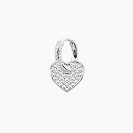 Orecchino KISS ME   con ciondolo CUORE PAVÈ