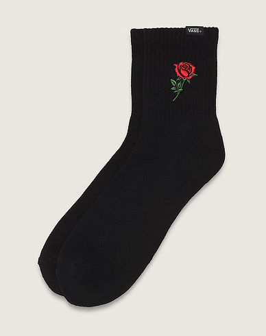 Single Rose Half Crew Socks