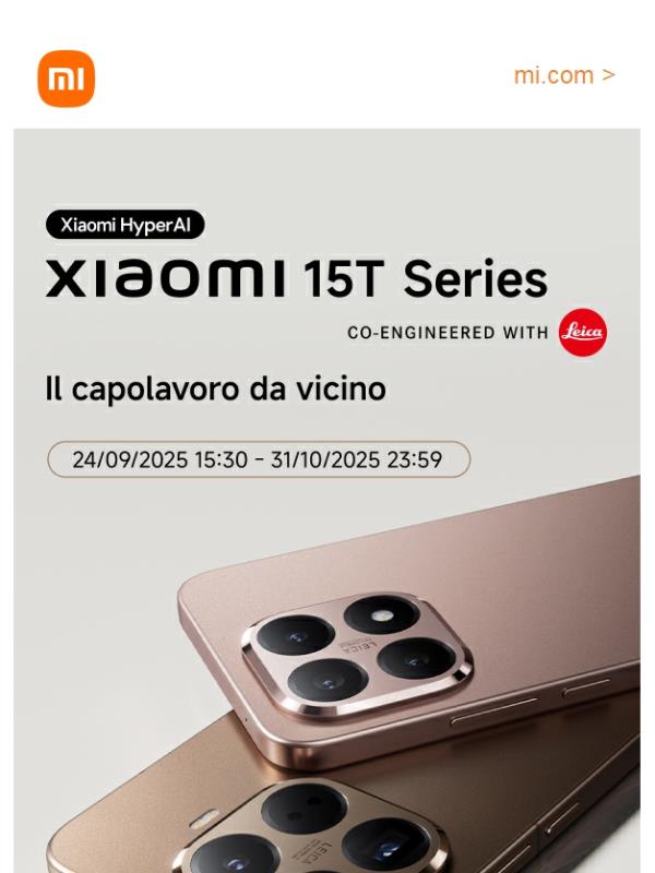 Xiaomi 15T Series disponibile ora!