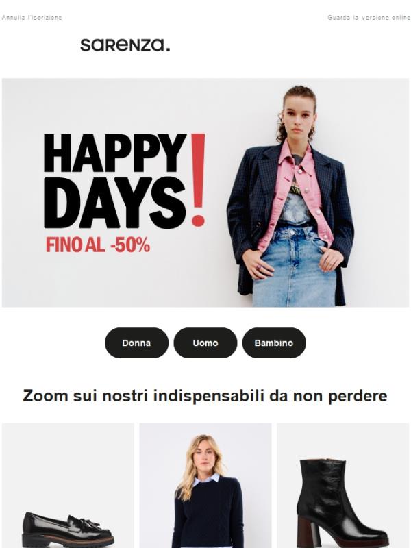 Happy Days fino a -50% è adesso! ✨