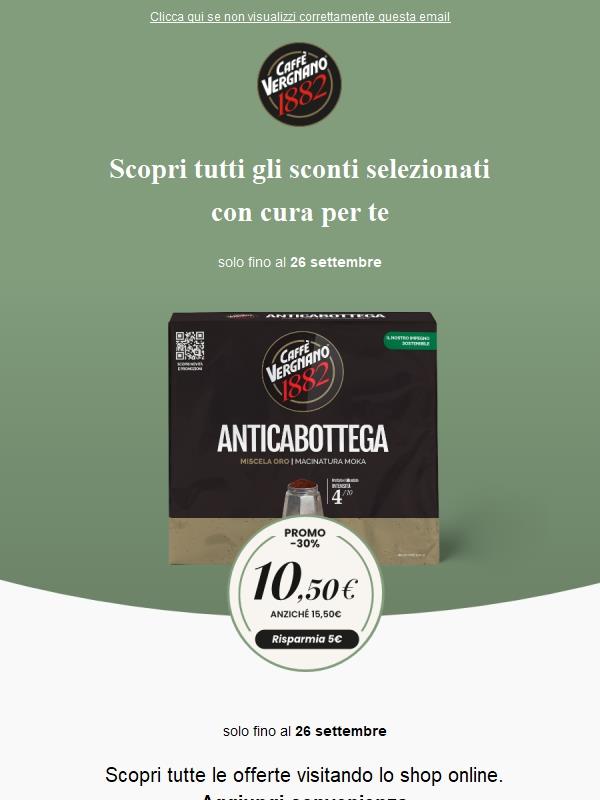 🌟 Ancora pochi giorni di sconto sui prodotti di Caffè Vergnano ☕