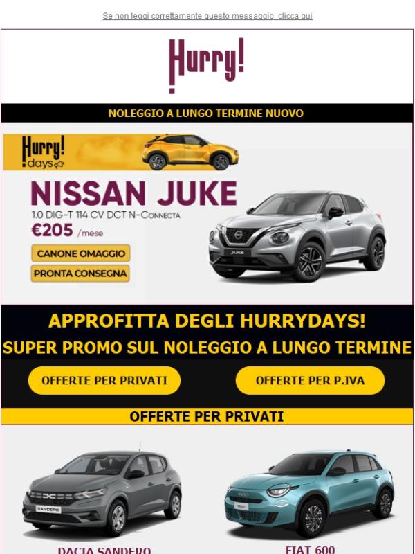 🔊HURRYDAYS! Auto a PREZZI SUPER SCONTATI solo fino al 30 settembre!🚘