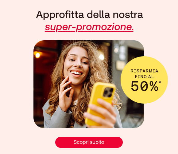 : “Da oggi trovi tantissimi prodotti in offerta fino al 50%! Questa è l’occasione ideale per fare dei veri affari. Dai un’occhiata al nostro shop e trova quello che ti serve. Ti aspettiamo sul nostro sito e sulla nostra App, il team Redcare”.